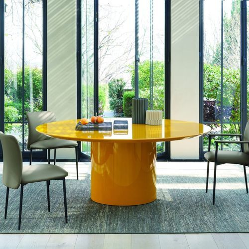 Tavolo contemporaneo - Myon  - Frag - in MDF laccato / in marmo / con supporto in MDF laccato