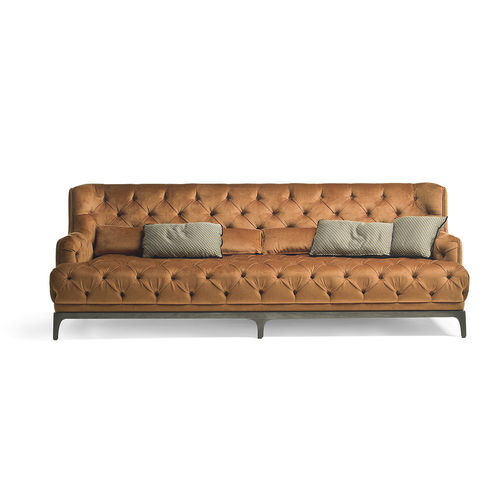 Divano chesterfield - KINGMAN 6656 - Fratelli Boffi - in tessuto / per cuscini / marrone