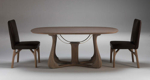 Tavolo contemporaneo - ARPA 6104 - Fratelli Boffi - in legno / con supporto in legno / ovale