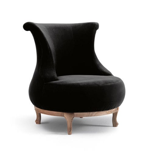 Chauffeuse in stile - PLUMP - 5301 - Fratelli Boffi - in tessuto / in legno / nera
