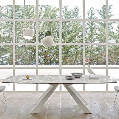 Tavolo contemporaneo - T72 COSMO - Friulsedie Sud by Dalmasson - in metallo / rettangolare / bianco