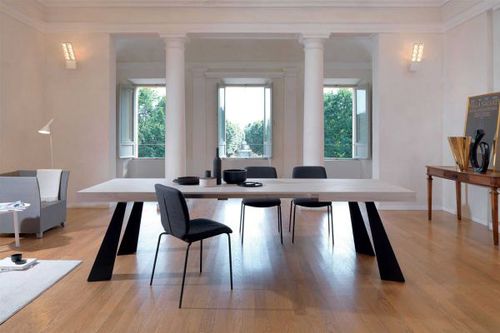 Tavolo contemporaneo - T57 COLUMBUS - Friulsedie Sud by Dalmasson - in metallo / rettangolare / bianco