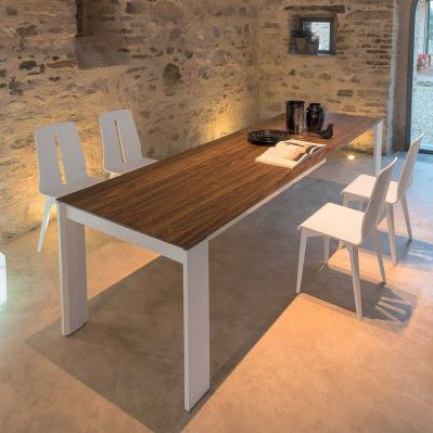 Tavolo contemporaneo - T97 MADISON - Friulsedie Sud by Dalmasson - in noce americano / rettangolare / bianco