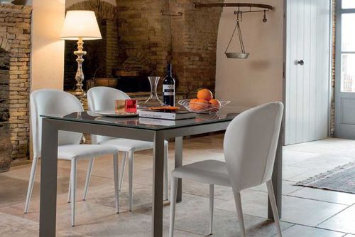 Tavolo da pranzo contemporaneo - T48 SPRINT - Friulsedie Sud by Dalmasson - in vetro / in metallo / rettangolare
