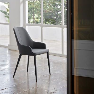 Sedia contemporanea - OLYMPIA S117 - Friulsedie Sud by Dalmasson - da interno / in ecopelle / con supporto in metallo