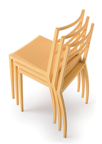Sedia contemporanea - PRISMA - Gaber - in legno / impilabile / per uso residenziale