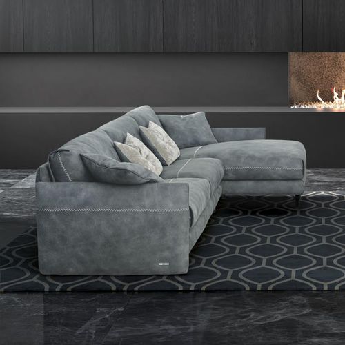Divano modulare - MOOD - Gamma Arredamenti International - contemporaneo / in pelle / marrone