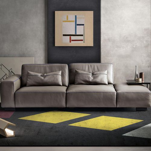 Divano modulare - SOHO  - Gamma Arredamenti International - contemporaneo / in pelle / beige