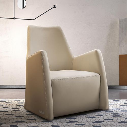 Poltrona contemporanea - CARRIE - Gamma Arredamenti International - in pelle / beige