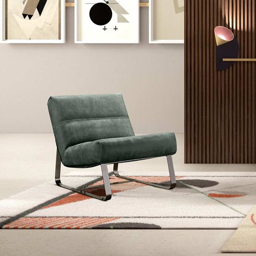 Chauffeuse contemporanea - LOFT - Gamma Arredamenti International - in pelle / in metallo / a slitta