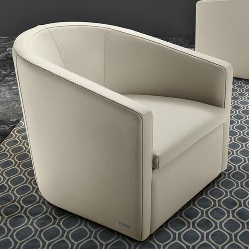 Poltrona contemporanea - PRETTY - Gamma Arredamenti International - in pelle / beige