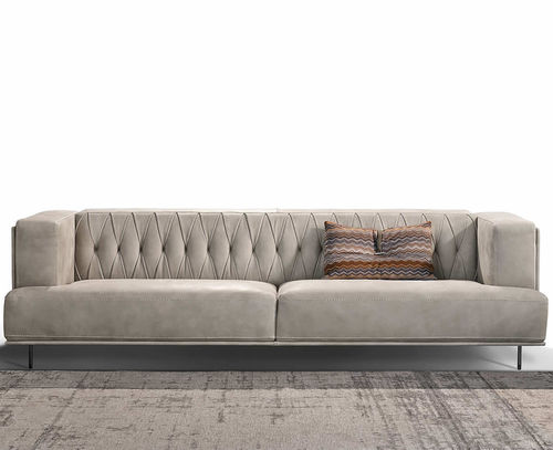 Divano modulare - MCQUEEN  - Gamma Arredamenti International - contemporaneo / in pelle / beige