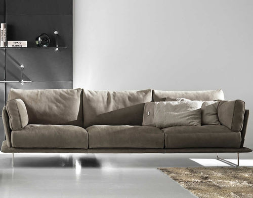Divano modulare - VESSEL - Gamma Arredamenti International - contemporaneo / in pelle / beige