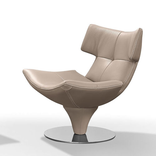 Chauffeuse contemporanea - HARLEY - Gamma Arredamenti International - in pelle / in metallo / con base centrale