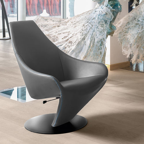 Poltrona contemporanea - LOBSTER - Gamma Arredamenti International - in pelle / in cromo / reclinabile