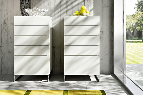 Cassettiera contemporanea - IDENTITY - Giellesse di Galli Luigi eAlessandro e C. - in rovere / in legno laccato / bianca