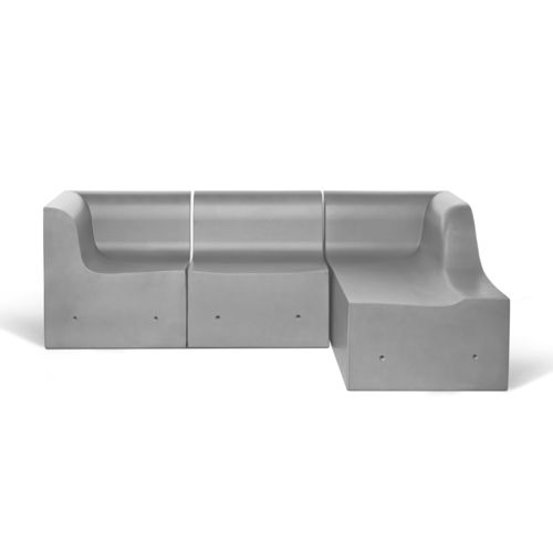 Divano modulare - SOFTCRETE  - Gufram - contemporaneo / da esterno / grigio
