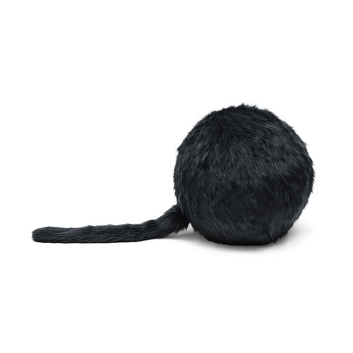 Pouf contemporaneo - RON RON - Gufram - in ecopelliccia / nero