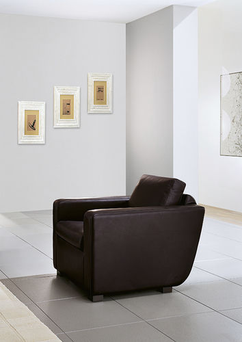 Poltrona contemporanea - ELIOT - Gurian - in pelle / in legno / sfoderabile