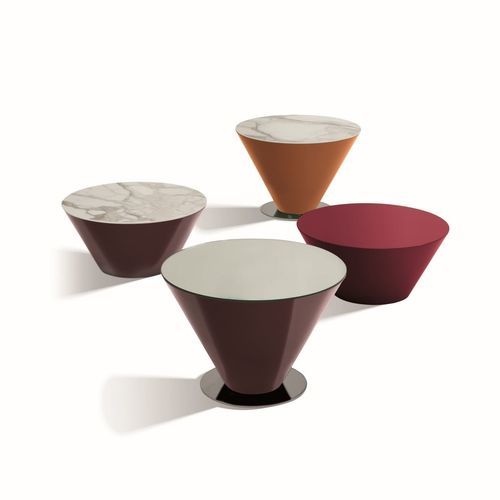 Tavolino basso contemporaneo - RIO - Haute Couture by Costantini Pietro - in legno laccato / in ceramica / in marmo
