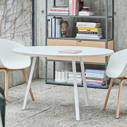 Tavolo contemporaneo - LOOP STAND - Hay a/s - in metallo / con supporto in metallo / rotondo