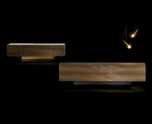 Credenza contemporanea - SIDE-X - Henge - in metallo / in pietra / in legno massiccio