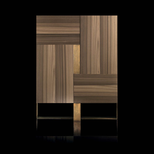 Credenza contemporanea - SIDE-L - Henge - in ottone / in pelle / in legno massiccio