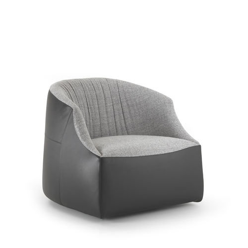 Poltrona contemporanea - BLOB - i4 MARIANI - in tessuto / in pelle / in legno