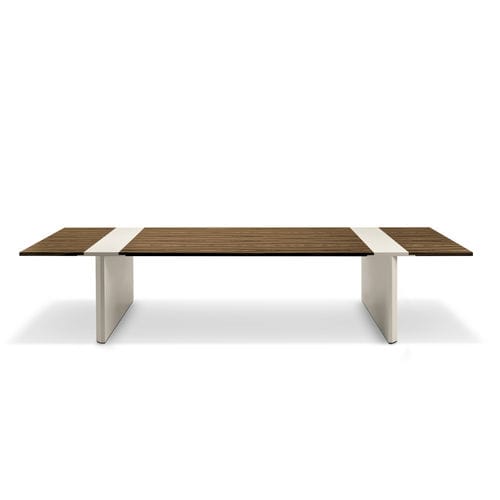 Tavolo da riunione contemporaneo - CROSSING - i4 MARIANI - impiallacciato in legno / in pelle / con supporto in legno