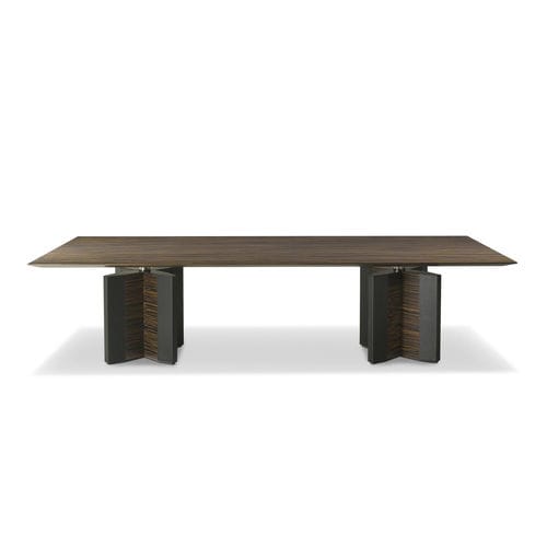 Tavolo da riunione contemporaneo - DE SYMETRIA - i4 MARIANI - impiallacciato in legno / in vetro / in pelle