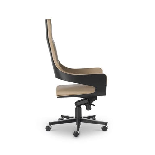 Poltrona da ufficio contemporanea - SILHOUETTE - i4 MARIANI - in pelle / in legno compensato / in legno curvato