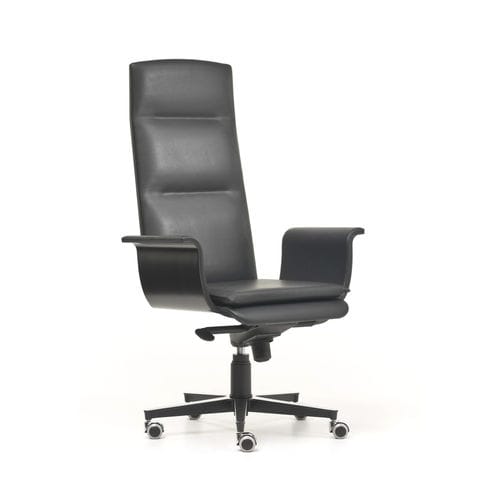 Poltrona da ufficio contemporanea - WING - i4 MARIANI - in pelle / in legno compensato / in legno curvato