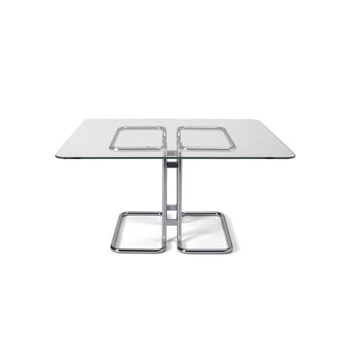 Tavolo design - TUCROMA - i4 MARIANI - in vetro / con supporto in acciaio verniciato / con supporto in acciaio cromato