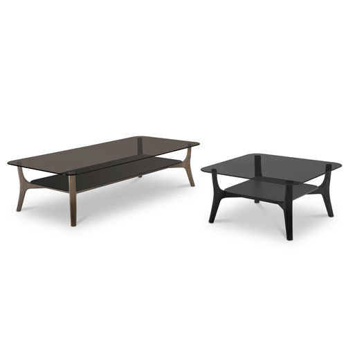 Tavolino basso in vetro - SAVILE ROW - i4 MARIANI - contemporaneo / in pelle / in pelle di mucca
