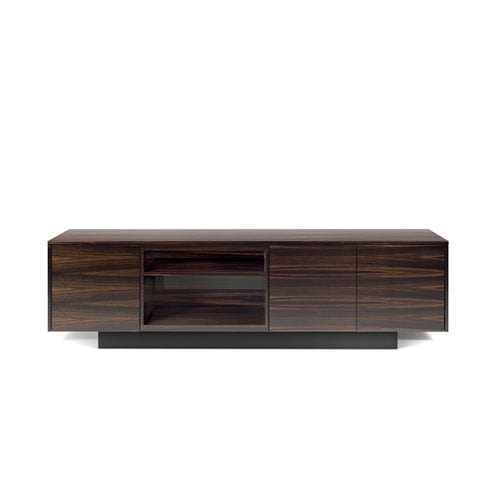 Credenza contemporanea - CITY - i4 MARIANI - impiallacciata in legno / in pelle / con ripiano