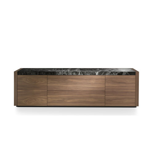 Credenza contemporanea - MATERICA - i4 MARIANI - impiallacciata in legno / in pelle / in marmo