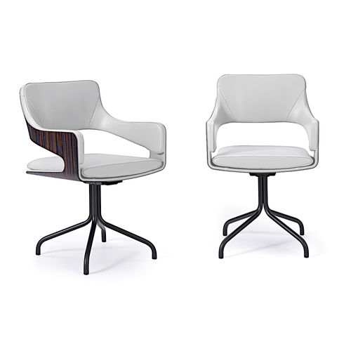 Sedia contemporanea - SILHOUETTE - i4 MARIANI - da interno / in pelle / in legno curvato