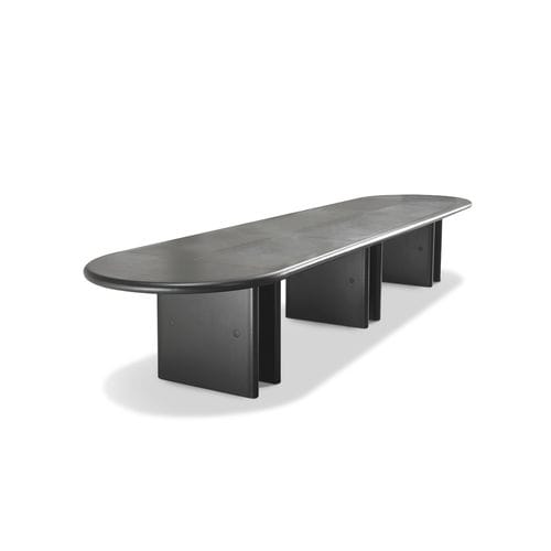 Tavolo da riunione contemporaneo - BIG - i4 MARIANI - impiallacciato in legno / in pelle / con supporto in legno