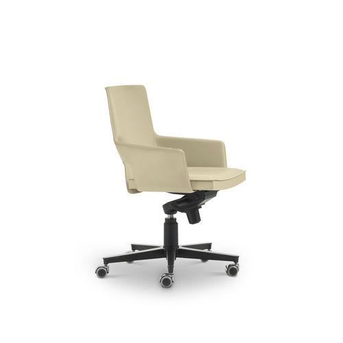 Sedia da ufficio contemporanea - SHU - i4 MARIANI - da interno / in pelle / con supporto in alluminio