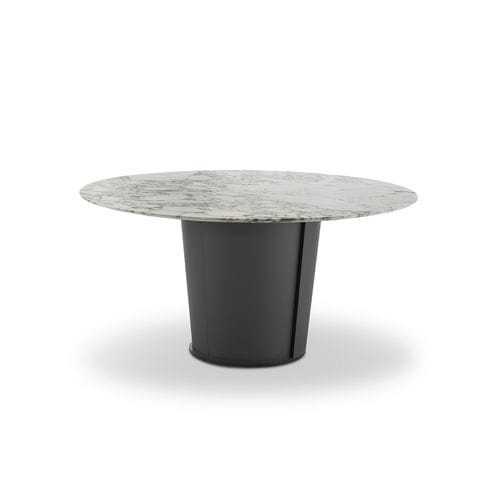 Tavolo da pranzo contemporaneo - PAPIER - i4 MARIANI - impiallacciato in legno / in marmo / in pelle