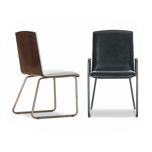 Sedia contemporanea - WING - i4 MARIANI - da interno / in pelle / in legno curvato