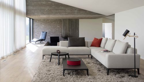Divano modulare - TAILOR MADE - Indera nv - contemporaneo / in tessuto / con tavoletta