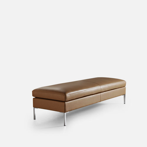Pouf contemporaneo - ANYTIME - La Cividina - in tessuto / in pelle / in metallo