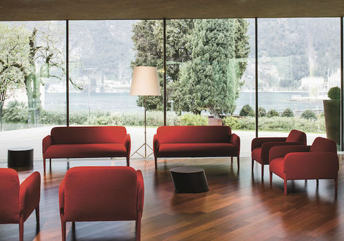 Divano contemporaneo - JOIN - La Cividina - in tessuto / in pelle / con braccioli