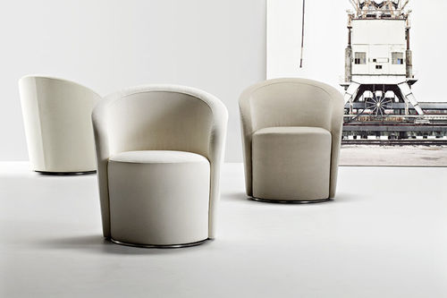 Poltrona contemporanea - SPEAK EASY - La Cividina - in tessuto / in pelle / in faggio