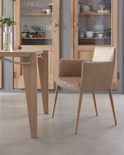 Poltrona contemporanea - TIBA - Label Produkties bv - in pelle / bridge / beige