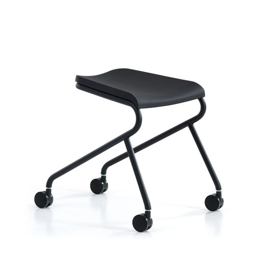 Sgabello operativo in tessuto - ADD MOVE - Lammhults Möbel AB - in pelle / con supporto in acciaio / imbottito