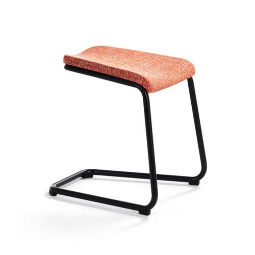 Sgabello contemporaneo - ADD - Lammhults Möbel AB - in tessuto / in pelle / con supporto in acciaio cromato