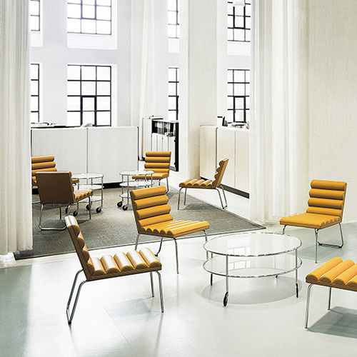 Chauffeuse contemporanea - CHICAGO - Lammhults Möbel AB - in tessuto / in pelle / in acciaio cromato
