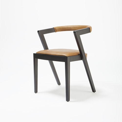 Sedia contemporanea - STRING I - Livoni Edoardo & Figlio - da interno / in pelle / con supporto in faggio